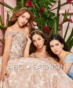 Forever Quince By Ragazza Fashion Champagne Off Shoulder Ball Gown By Forever Quince FQ836