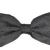 Vesuvio Napoli Charcoal Paisley Bow Ties With Matching Pocket Squares Men