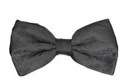 Vesuvio Napoli Charcoal Paisley Bow Ties With Matching Pocket Squares Men
