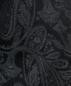 Vesuvio Napoli Charcoal Paisley Bow Ties With Matching Pocket Squares Men