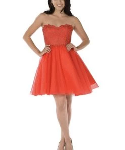 Prom Charcoal Short Strapless Dress With Lace Bodice By Poly USA 19 Prom Charcoal Short Strapless Dress With Lace Bodice By Poly USA