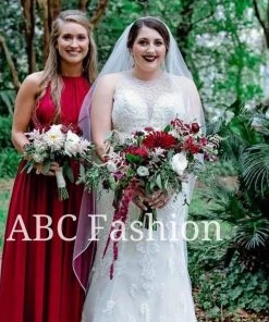 Chiffon High-Neck Ruched Long Burgundy Dress By Elizabeth K GL1524 16 Chiffon High-Neck Ruched Long Burgundy Dress By Elizabeth K GL1524