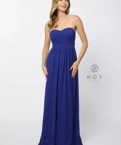 Chiffon Long Convertible Sweetheart Dress By Nox Anabel 7124