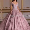 Cold Shoulder Floral Lace Quinceanera Dress By House Of Wu 26930