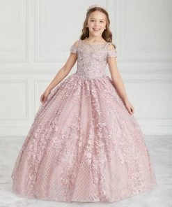 Cold Shoulder Floral Lace Quinceanera Dress By House Of Wu 26930