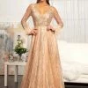 Prom Cold Shoulder Glitter Gown By Elizabeth K GL3041