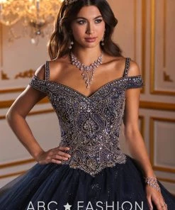 House Of Wu Fiesta Gowns Cold Shoulder Glitter Quinceanera Dress By Fiesta Gowns 56377 Quinceañera