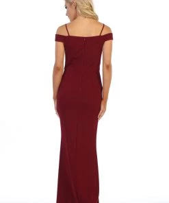 Cold Shoulder Long Mermaid Dress With Jeweled Waistband By Celavie 6395