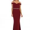 Cold Shoulder Long Mermaid Dress With Jeweled Waistband By Celavie 6395