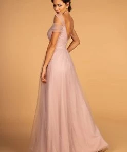 Cold Shoulder Long Tulle Dress By Elizabeth K GL2610 Prom