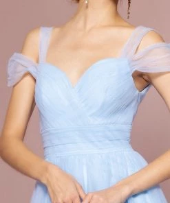 Cold Shoulder Long Tulle Dress By Elizabeth K GL2610 Prom