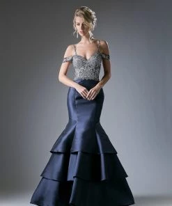 Cold Shoulder Mermaid Dress By Cinderella Divine 13115 Prom 8 Cold Shoulder Mermaid Dress By Cinderella Divine 13115 Prom