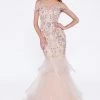 Cold Shoulder Ruffled Mermaid Gown By Cinderella Divine CR776 Prom