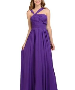 Prom Coral Long One Shoulder Chiffon Dress By Poly USA 6678