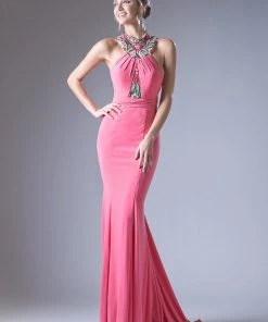 Pink Long Open Back Dress By Cinderella Divine 83964