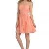 Prom Coral Short Sleeveless Illusion Dress With Bow By Poly USA