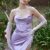 Corset Cowl Satin Gown By Cinderella Divine 7483 Prom