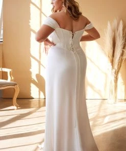 Prom Corset Satin Bridal Gown By Cinderella Divine 7484W 24 Prom Corset Satin Bridal Gown By Cinderella Divine 7484W