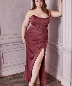 Corset Satin Gown By Cinderella Divine 7484 Prom 31 Corset Satin Gown By Cinderella Divine 7484 Prom