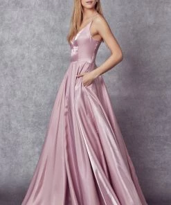 Corset Style V-Neck Gown By Juliet 223