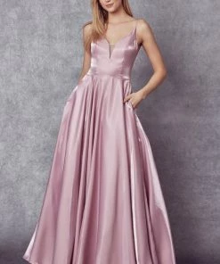 Corset Style V-Neck Gown By Juliet 223