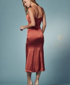 Cowl Neck Midi Dress By Nox Anabel R1027 Prom