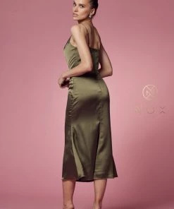 Cowl Neck Midi Dress By Nox Anabel R1027 Prom