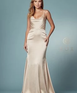 Cowl Neck Sleeveless Mermaid Dress By Nox Anabel R1026