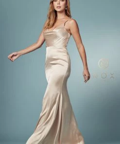 Cowl Neck Sleeveless Mermaid Dress By Nox Anabel R1026