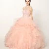 Ruffled High Neck Ball Gown By Juliet 1420