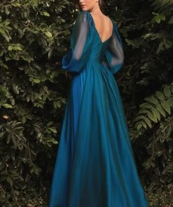 Curve Long Sleeve Chiffon Gown By Cinderella Divine CD243C New