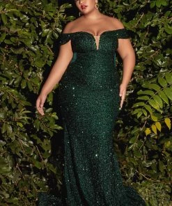 Curve Off Shoulder Sequin Gown By Cinderella Divine CD975C Prom