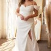 Curve White Off Shoulder Gown By Cinderella Divine KV1057WC Prom