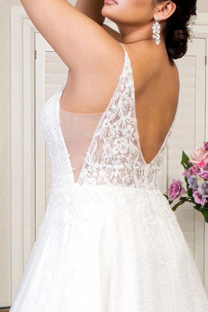Deep V-Neck Glitter Wedding Dress By Elizabeth K GL1915 8 Deep V-Neck Glitter Wedding Dress By Elizabeth K GL1915