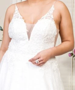 Deep V-Neck Glitter Wedding Dress By Elizabeth K GL1915 13 Deep V-Neck Glitter Wedding Dress By Elizabeth K GL1915