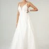 Deep V-Neck Glitter Wedding Dress By Elizabeth K GL1915