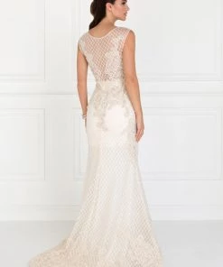 Prom Dusty Rose Floral Embroidered Mermaid Gown By Elizabeth K GL1536