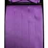 Vesuvio Napoli Eggplant Poly Satin Cummerbund, Bow Tie, And Hanky Set 1 Vesuvio Napoli Eggplant Poly Satin Cummerbund, Bow Tie, And Hanky Set