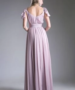 Long Flutter Sleeve Dress By Cinderella Divine 1002 Prom