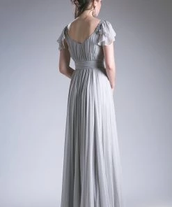 Long Flutter Sleeve Dress By Cinderella Divine 1002 Prom