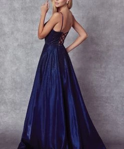 Embellished A-line Sleeveless Gown By Juliet 269