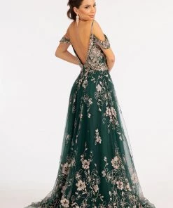 Embellished Cold Shoulder Gown By Elizabeth K GL3070 Prom