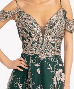 Embellished Cold Shoulder Gown By Elizabeth K GL3070 Prom