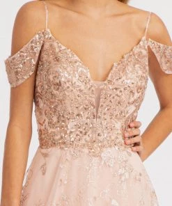 Embellished Cold Shoulder Gown By Elizabeth K GL3070 Prom