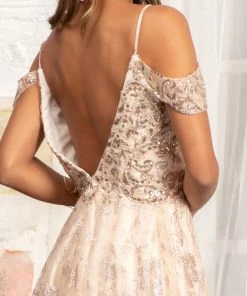 Embellished Cold Shoulder Gown By Elizabeth K GL3070 Prom