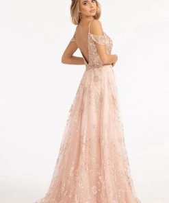 Embellished Cold Shoulder Gown By Elizabeth K GL3070 Prom