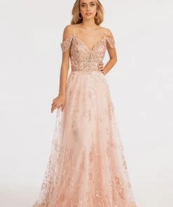 Embellished Cold Shoulder Gown By Elizabeth K GL3070 Prom