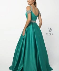 Embellished Cold Shoulder Long Sweetheart Dress By Nox Anabel R224