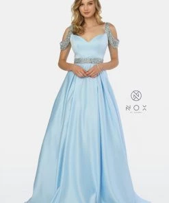 Embellished Cold Shoulder Long Sweetheart Dress By Nox Anabel R224