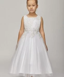 Embellished Girls Sleeveless Tulle Dress By Cinderella Couture 5009 Flower Girl Dresses